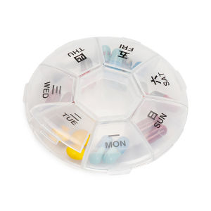 YESPERY 7 Days Portable Weekly Pill Box Storage Case Pill Case Container Mini Medicine Organizer Tablet Dispenser Splitters