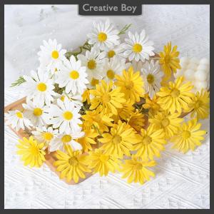 [Creative] 52cm White Daisy Artificial Flower 5 Heads Silk White Chamomile Flower Bouquet DIY Home Garden Party Wedding Decoration