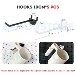 Famoustore Pegboard Perforated Wall Display Rack Peg Board Wall Mounted Hole Board Bedroom Wall Organizer Bilik Tidur Aksesori 洞洞板