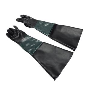1 Pair Sandblasting Tangan Karet Sarung Tangan Blasting 65cm Gloves Sandblasting Sarung Tangan Chemical Sarung Tangan Sandblast