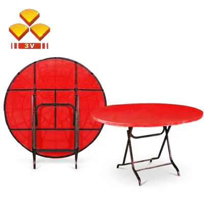 SIAP PASANG 3V 3 / 4 / 5 FEET ROUND PLASTIC TABLE / ROUND TABLE / MEJA BULAT / MEJA MAKAN / FOLDABLE DINING TABLE