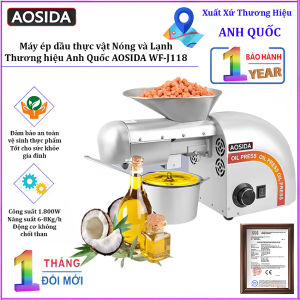 Máy ép dầu thực vật Nóng và Lạnh công suất 1800W. Thương hiệu Anh Quốc AOSIDA cao cấp WF-J118