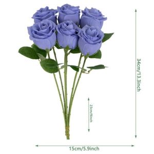 Uniquer Simulated Rose Bouquet Silk Rose Small Bundle Simulation Flowers Fashion Realistic Flower Bouquet Valentines Day Gift