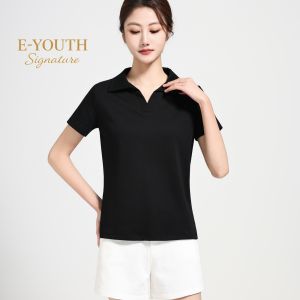 E-YOUTH Signature Women Clean Collar Polo Tee - EYS1304