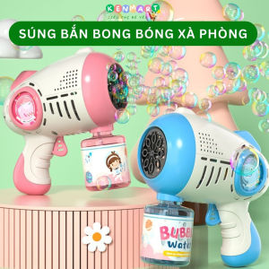 Súng bắn bong bóng xà phòng có đèn led súng đồ chơi cho bé bắn bong bóng cực nhiều thiết kế mới không bị rò rỉ nước