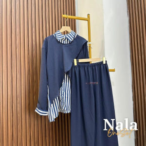 SET KEMEJA SALUR LAYER & CELANA KULOT HIGHWAIST TAG LABEL KNIT RAJUT MIX COTTON/ONE SET/SETELAN WANITA