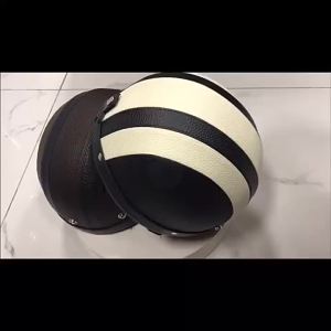 Vintage for Harley Leather Helmet for Men Women Winter Warm Universal Lightweight Half Helmet Electric Bicycles Great Gift Set2026