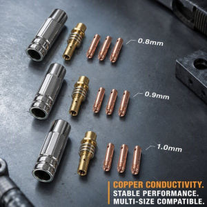 MIG Welding Nozzle Set 5Pcs Copper Contact Tips 0 8 0 9 1 0 For MIG Welder Torch