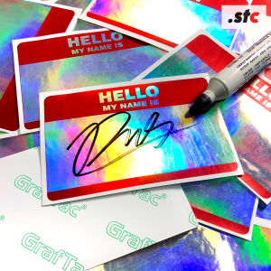 (isi 18 Pcs) Stiker Hologram Hello My Name is Sticker Slap stiker grafity stiker Tagging stiker Anti Air