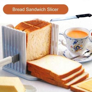 SUN ME Manual Plastic Sandwich Bagel Slicing Loaf Bread Slicer Kitchen Tool Cutting Guide Mold Toast Cutter