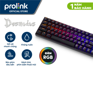 Bàn phím cơ PROLiNK GK6002M (Blue Switch) LED RGB 16 triệu màu Full N-Key Rollover Anti Ghosting cho tuyển thủ Esport