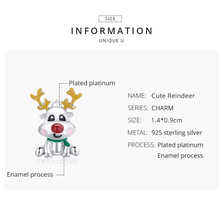 BAMOER%20Cute%20Reindeer%20Metal%20Beads%20for%20Women%20925%20Sterling%20Plated%20Silver%20Charm%20Beads%20Jewelry%20Making%20for%20Bracelet%20Bangle%20BSC375%20-%20Image%203