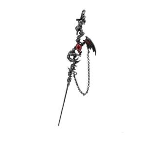 MillionGrid 1PC Gothic tối không đều màu đen chim chéo tăng Mặt dây chuyền bông tai thanh lịch thời trang dangle Stud Bông tai của phụ nữ Halloween đồ trang sức