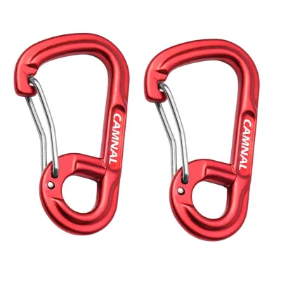 leipupa 2x Aluminum Alloy Wiregate Carabiners Clip Snap Spring Hook Keychain Buckle