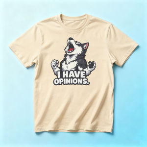 I HAVE OPINIONS Summer Men Cotton Crew Neck Tee Roaring Anthro Wolf Cartoon Graphic Funny Furry Lover Daily Casual Shirts