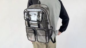 New Style Travel Multifunctional Transparent Bag Multi-pocket Large Capacity PVC Backpack
