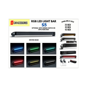 UNIVERSAL 4X4 RANGER HILUX DMAX NAVARA TRITON BT50 BULLTEC S5 LED LIGHT BAR LAMP LIGHTS RGB