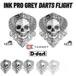 TARGET DARTS FLIGHT - NO6/NO2 Ink Pro Grey Dart Flights (3Pcs/Pack)