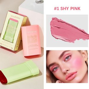 Multi-Use Makeup Blush stick solid Moisturizer Stick Shadow Lips Cheek Blusher Pink Red Orange Waterproof Peach Creamy Makeup