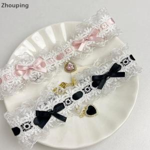 【ZP】 Cute Jewerry Short Lace Choker Nekclace For Women Girl Fashion Lolitas Heart Pendant Gothic Collar Necklace Gift For Party Cosplay Jewelry