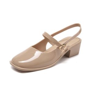 Free Shipping New Spring And Summer Stylish Mid-Heel Closed-Toe Shallow WomenS Sandals Perfect With An-Worthy Dress