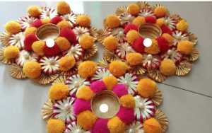 Handmade Reusable Colourful Tealight Candle Holder Diwali Gift | Pooja Decor | Festive Decor and Rangoli Making Item (Pack of 1 pc)