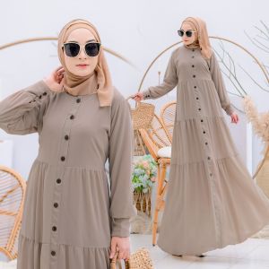 Gamis Ceruty Kancing Terbaru Maxy Dress