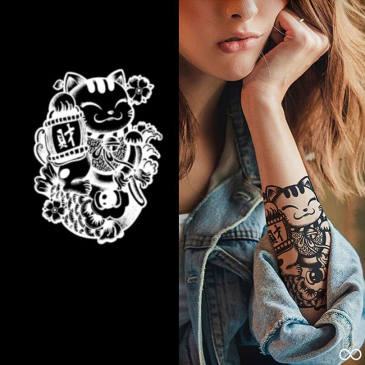 Hình Xăm Dán To 10x20cm Tattoo Hoa Lá Quyến Rũ Chống Nước Legaxi – Legaxi