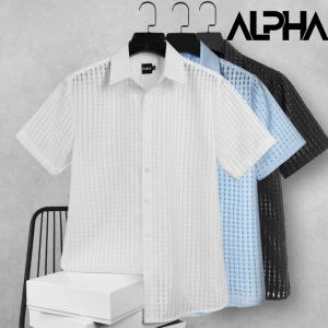 Áo sơ mi tay ngắn GEN ALPHAsơ mi tay ngắn chất vải cotton lưới mặc mát đi biển đi du lịch GEN03
