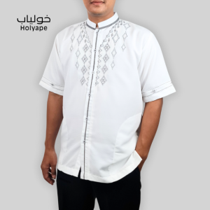 Holyape Baju Koko Muslim Medium Jumbo Lengan Pendek Polikatun Putih Tulang 20 Chandalier