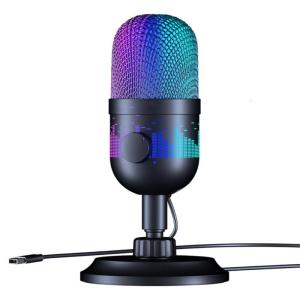 USB Microphone Podcasting Microphones for PC Computer Gaming with LED Lighting Great for Streaming and Recording
