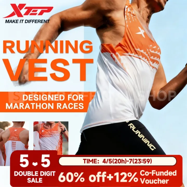 Press Vest Racing 【XTEP】Marathon Racing Vest | Quick-drying, Breathable Mesh, Lightweight ...