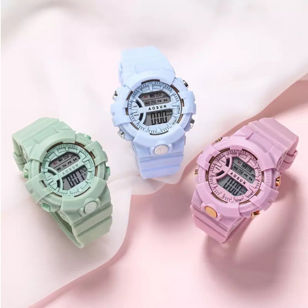 Jam Tangan Sport Wanita Dan Pria Digital Rubber Gaya Korea Fashion