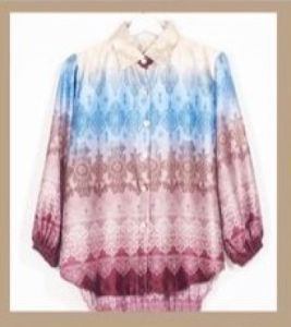 LooWear Baju Atasan Blouse Wanita Casual Plisket Lengan Panjang Kerah Kemeja Motif Coral Terbaru #Daisy