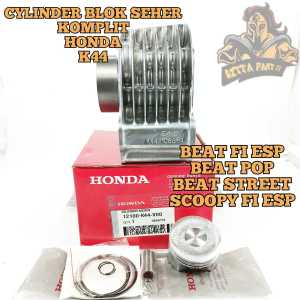 CYLINDER BLOK SEHER PISTON RING KOMPLIT HONDA K44 KUALITAS ASLI ORIGINAL HONDA AHM PRESISI TINGGAL PASANG BAHAN BERKUALITAS DAN DIJAMIN AWET BEAT FI ESP BEAT POP BEAT SREET SCOOPY FI ESP