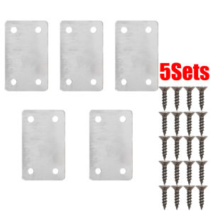 10 Bộ thép không gỉ dày góc mã thẳng 4 lỗ cố định khung góc kết nối đồ nội thất hỗ trợ cố định Phụ kiện phù hợp cho tủ nội thất kệ gỗ