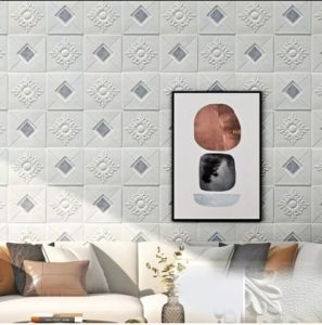 wallpaper dinding 3D foam batik classic vienna modern motif ukuran 70x70cm
