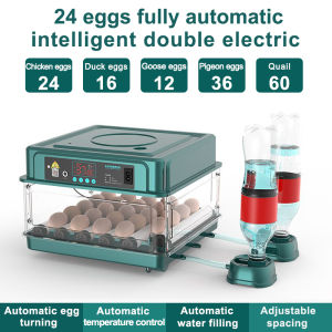 12/24/48/64/130 Incubator Egg Fully Automatic Temperature Control Digital Incubator Dual Power Flip Farm Incubator