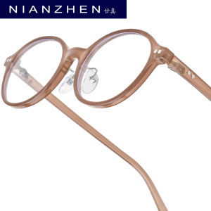 NIANZHEN TR90กรอบแว่นตาผู้หญิงทรงรีสำหรับผู้ชายแว่นตาย้อนยุคโบราณน้ำหนักเบาแว่นตาดีไซน์แบรนด์2025 33003