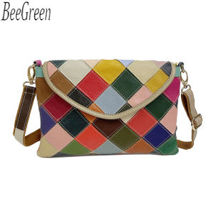 BeeGreen Women Genuine Leather Shoulder Bag High Quality Envelope Sling Bag Casual Cellphone Bag