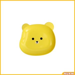 Nurm Cute Bears Plate Reusable Plastic Breakfast Salad Yogurt Bowl Household Table Bone Spitting Plate