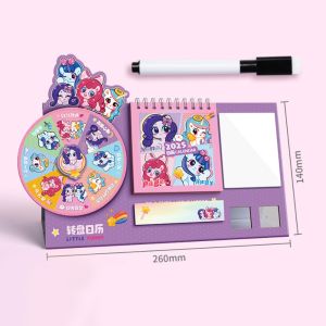 FDGFGG Thick Paper Capybara 2024-2025 Calendar Schedule White Board Tacotaco Time Manegement Organizers Cartoon Time Planner Little Pony Desk Monthly Calendar Desk Stationery Supplies