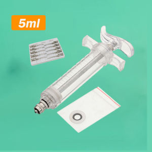 10/20/50ml Veterinary Fiber glass syringe with 1 Dozen Assorted Stainless needle Heavy duty Injection syringe for pig