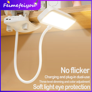clip table lamp led light for room study lamp lampu meja belajar 3 colors in 1 rechargeable desk lamp with USB wire touch ON/OFF stepless dimming reading light for dormitory bedroom
