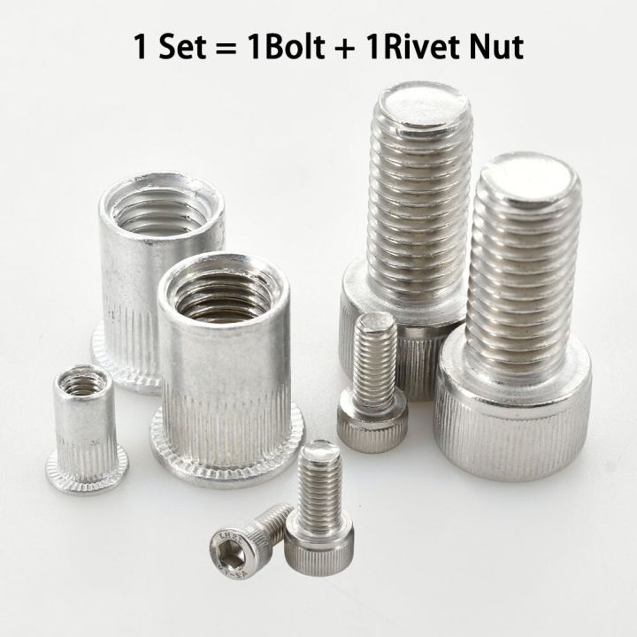 M3-M12 Metric Threaded Insert Rivet Nut And Stainless Steel Screw Bolt ...