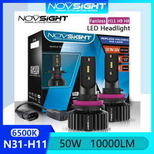 Novsight N31 H11 LED Headlight Bulb 6500K White Super Bright LED Lights for Car High/Low Beam Fog Light 50W 10000LM Plug&Play Ready Stock 2 PCS 2 Years Warranty Free Shipping