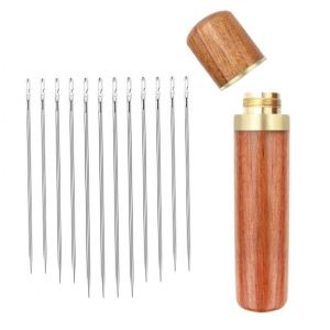 12pcs Blind Needle Home Elderly Needle-side Hole Household Stainless Steel Tail Sewing Needles DIY Apparel Accessories