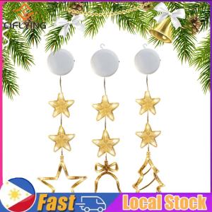 Christmas Indoor Star Window Light Warm White 3 Pack LED Sucker Lamp Battery Operated for Glass Windows Outdoor Decor