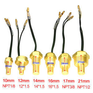 🔥🔥🔥fenglin 1PC 12V 24V 10MM 12MM 14MM 16MM 17MM 21MM Universal Water Temperature Sensor Car Temperature Sensor Water Temperature Gauge