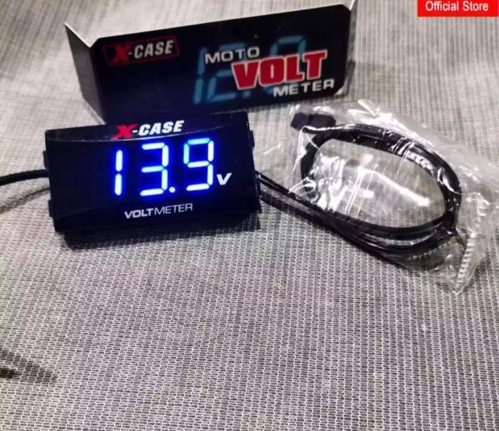 Voltmeter Aki Biru Motor Universal Volt Meter Aki Pengukur Aki Semua Jenis Motor - ANTI AIR